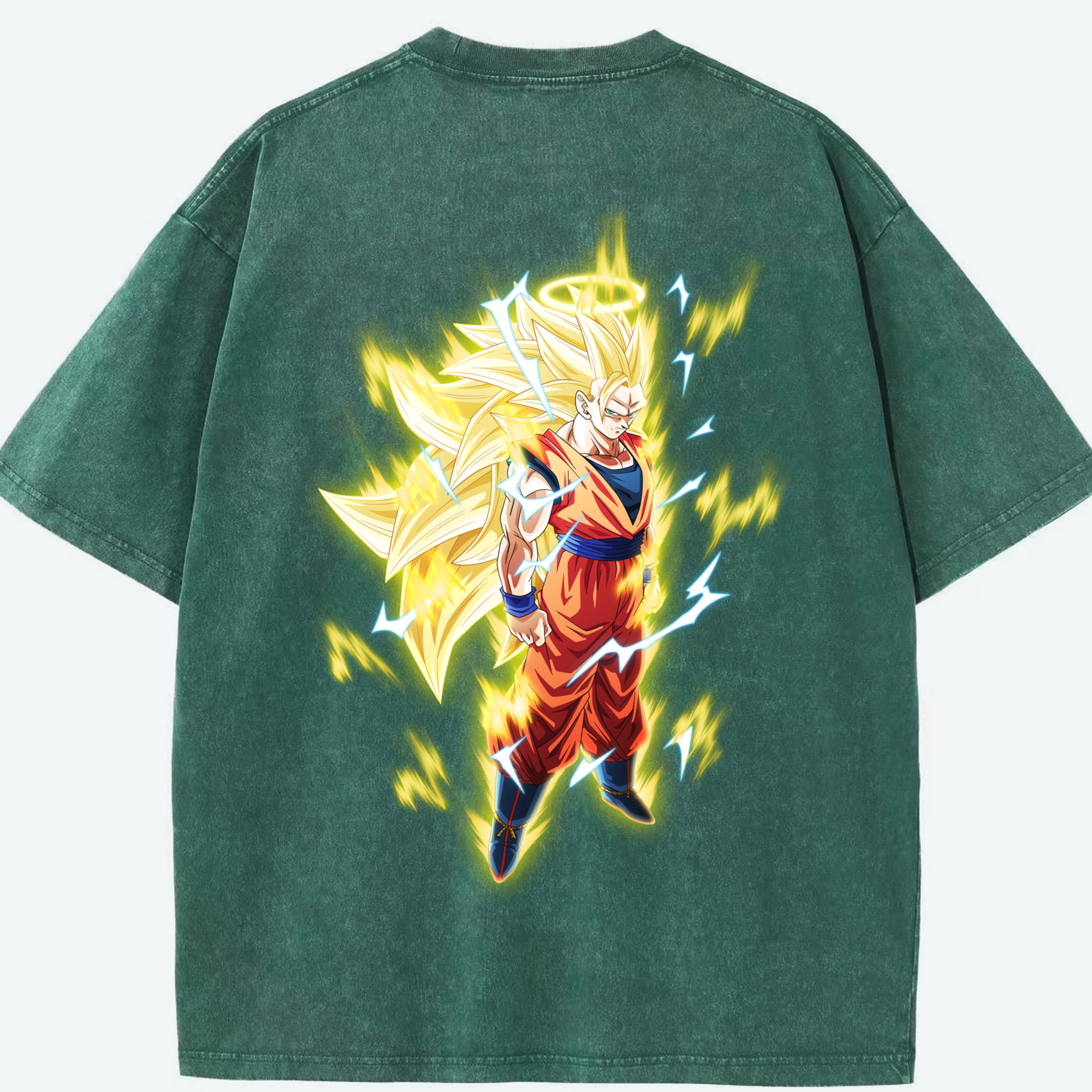 （画像用） ドラゴンボール 孫悟空（そん ごくう）Son Goku カカロット DRAGON BALL Kakarotto 綿100% ヴィンテージ風 半袖Tシャツ（背面プリント）